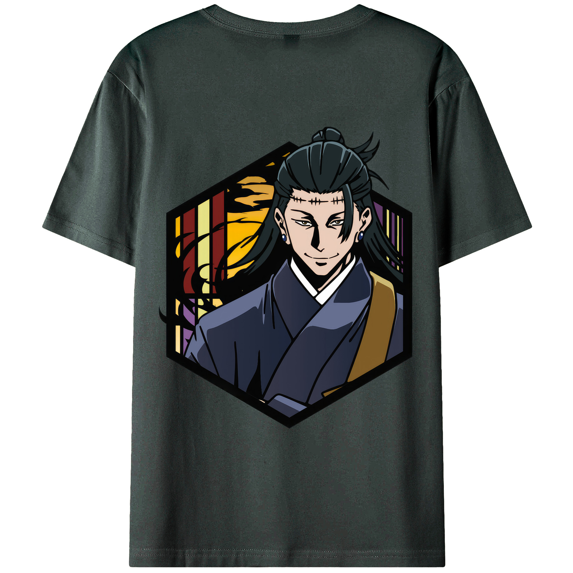 （画像用） 呪術廻戦 Jujutsu Kaisen 綿100％ メンズ半袖Tシャツ（バックプリント） 通気性